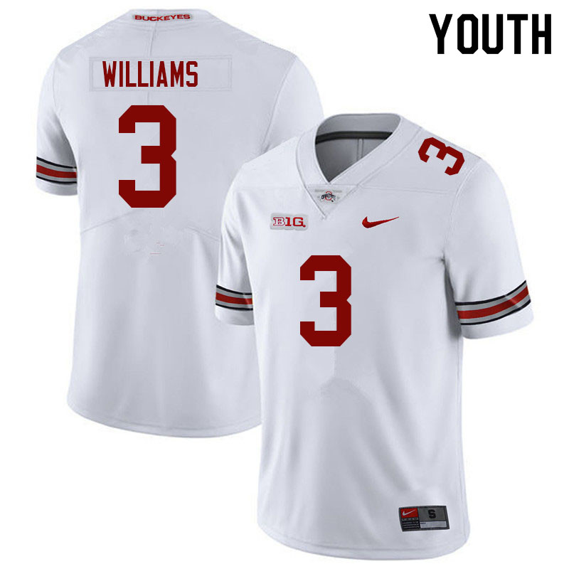 Youth #3 Miyan Williams Ohio State Buckeyes College Football Jerseys Sale-White